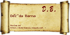 Dóda Barna névjegykártya