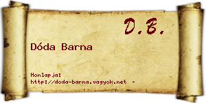 Dóda Barna névjegykártya